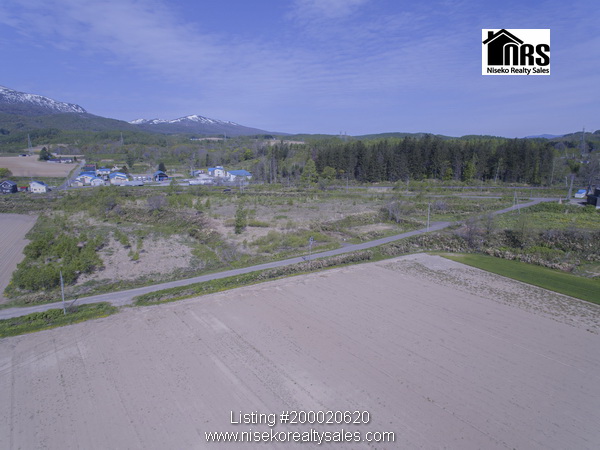 Kutchan Sub-division Developmemt Land with surrounding farmlands and Mt Niseko Annupuri seen in the background.